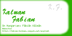 kalman fabian business card