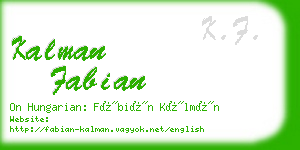 kalman fabian business card